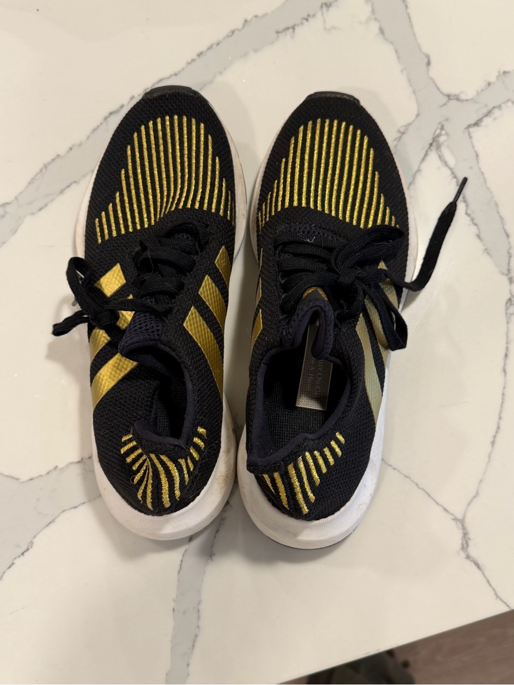 Adidas Women’s Black and Gold Athletic Sneakers Sz 9